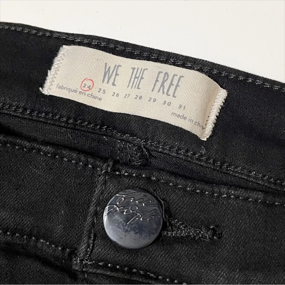 Free People We the Free Split Flare‎ Jeans 24 00 black high rise front slit